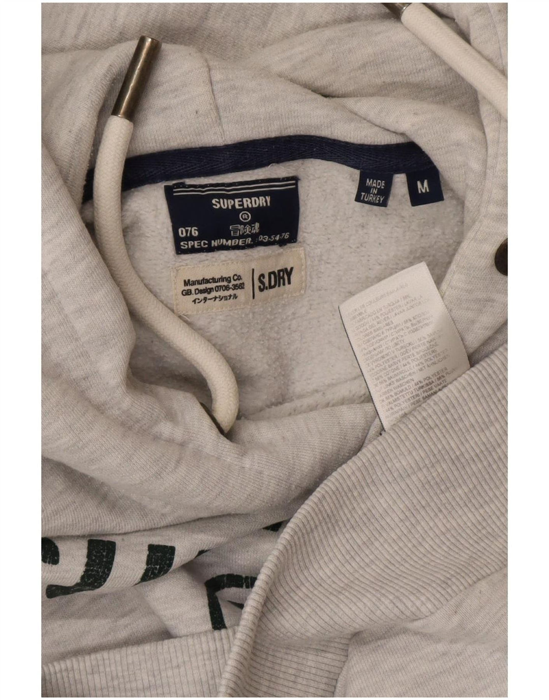 Superdry Grafisk hættetrøje til mænd mellemgrå bomuld