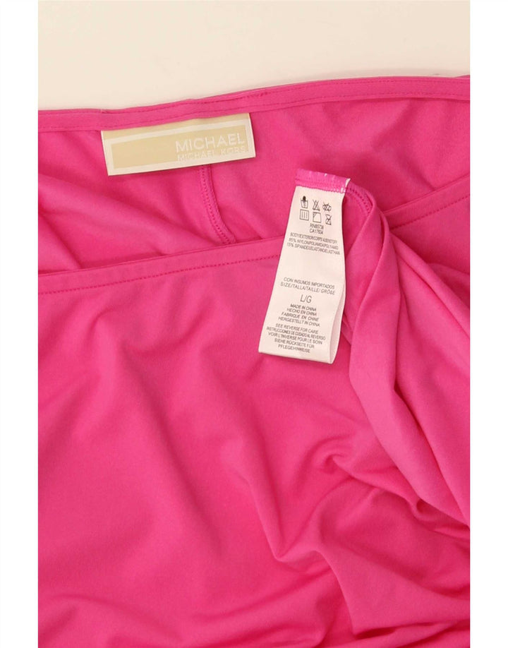 Michael Kors Dame Oversized Tunika Top UK 16 Large Pink Nylon