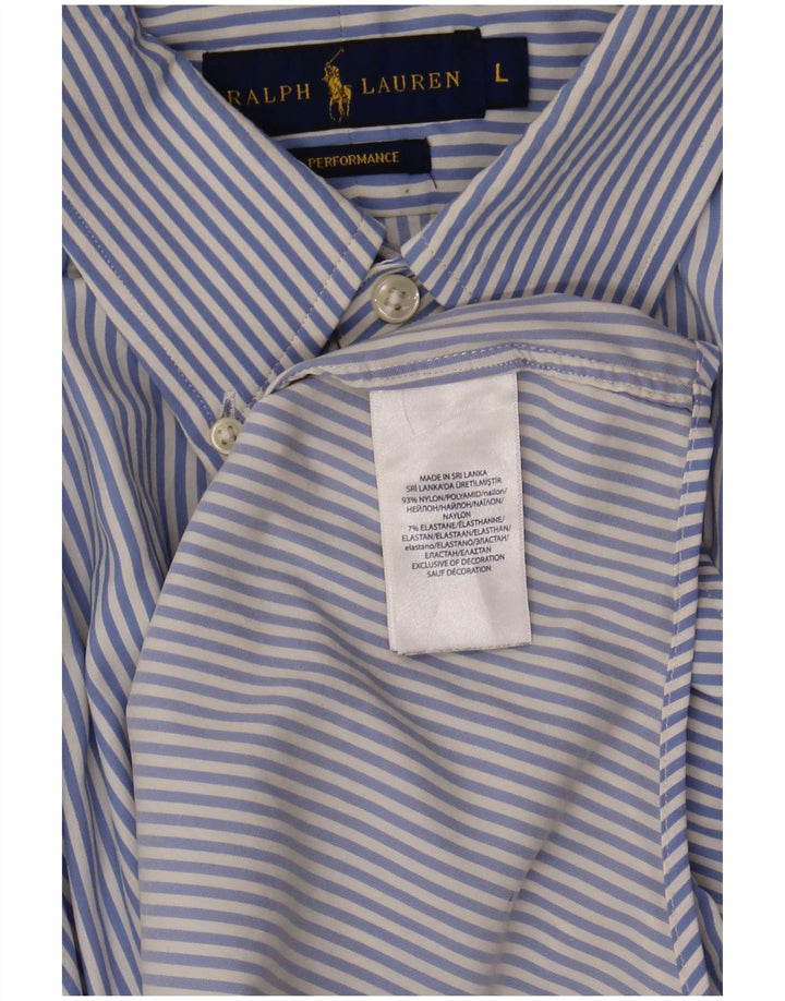 Ralph Lauren herreskjorte stor blå stribet nylon