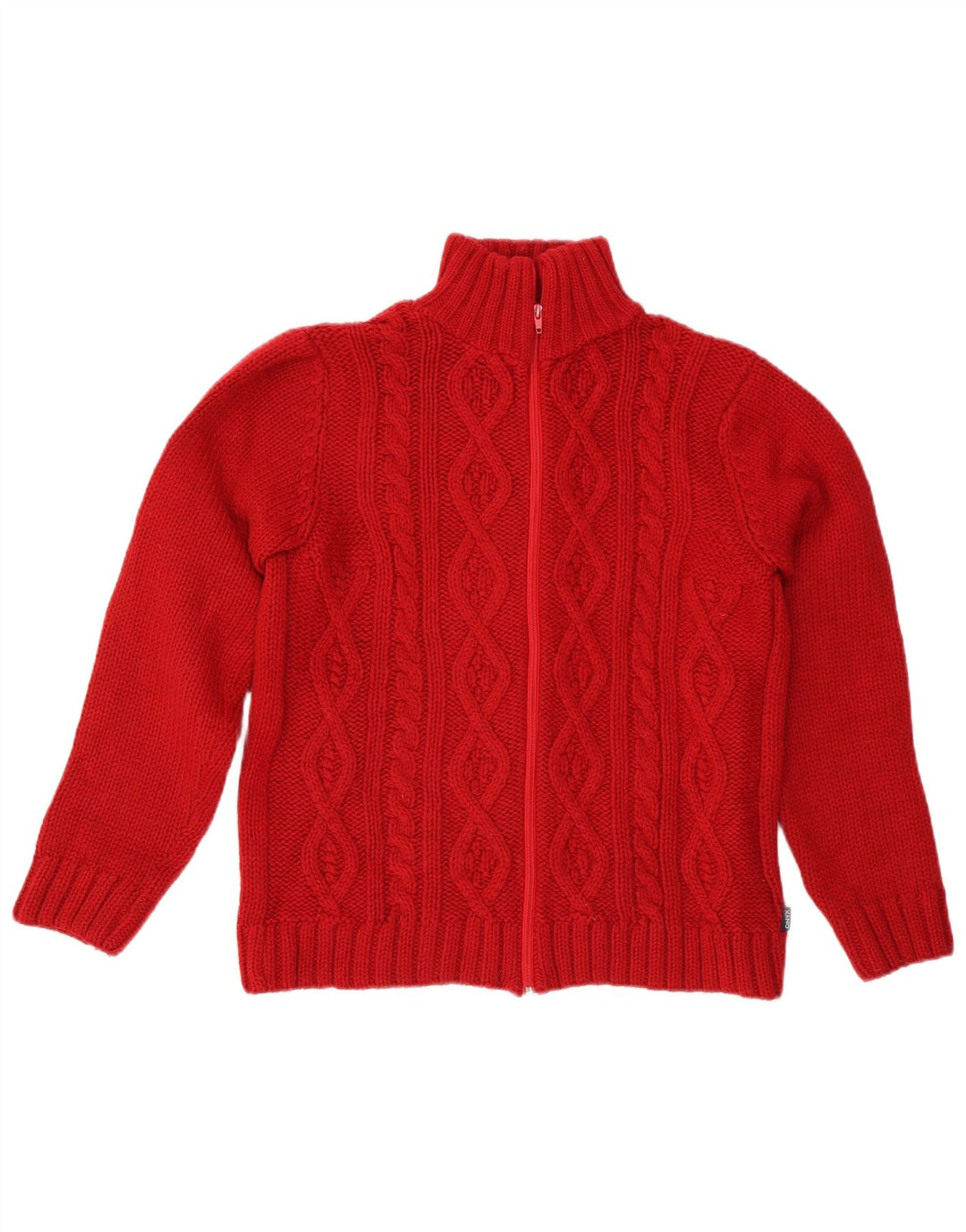 Onyx Dame Cardigan Sweater UK 14 Stor Rød Akryl