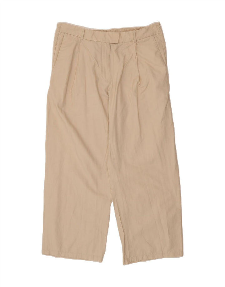 ZARA Womens Pegged Suit Trousers Large W38 L29 Beige Cotton Vintage Zara and Second-Hand Zara from Messina Hembry 