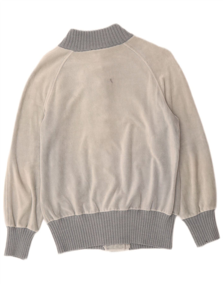 Vintage Dame Velour Cardigan Sweater IT 42 Medium Grey