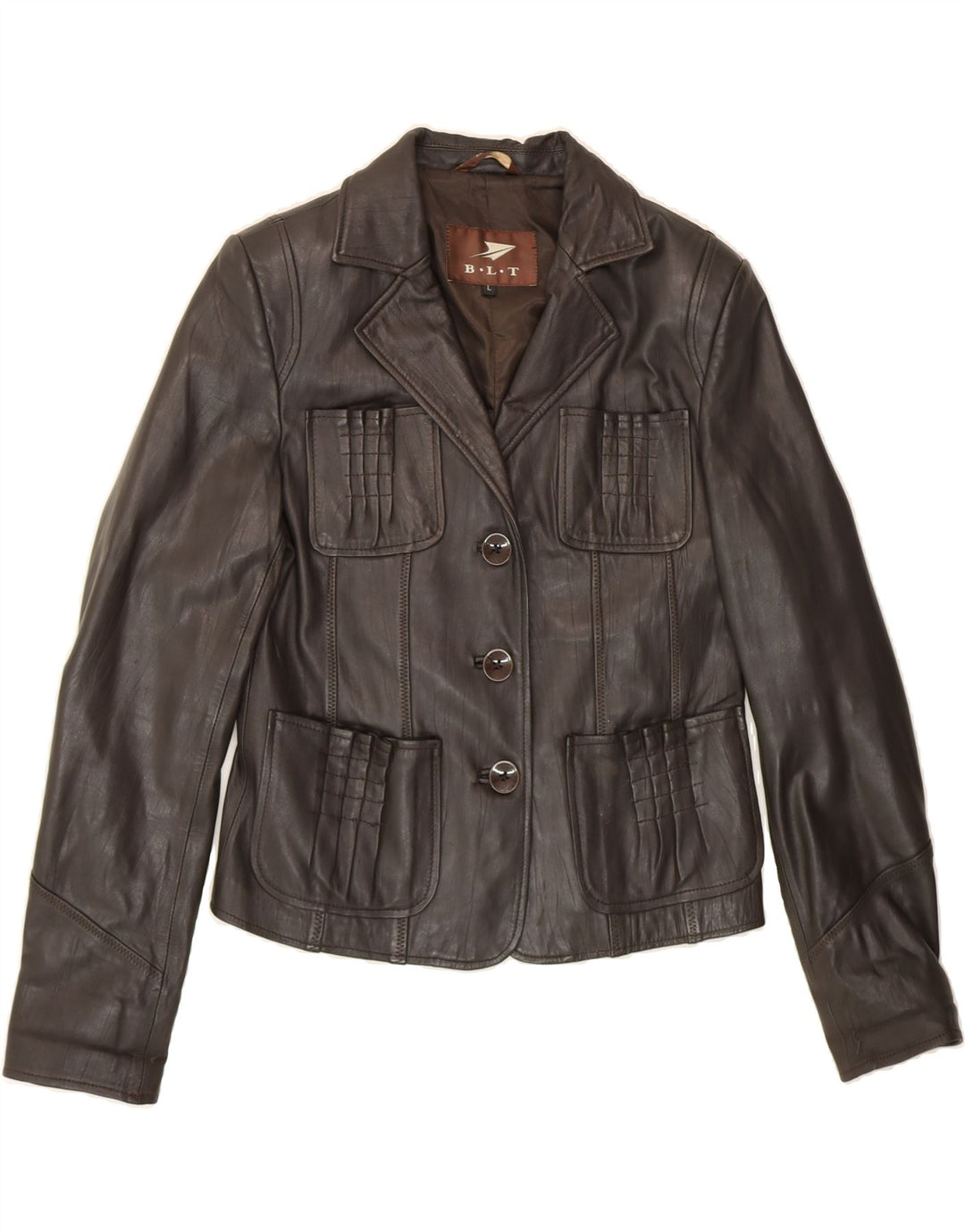 VINTAGE Womens Leather Jacket UK 16 Large Brown Leather Vintage Vintage and Second-Hand Vintage from Messina Hembry 