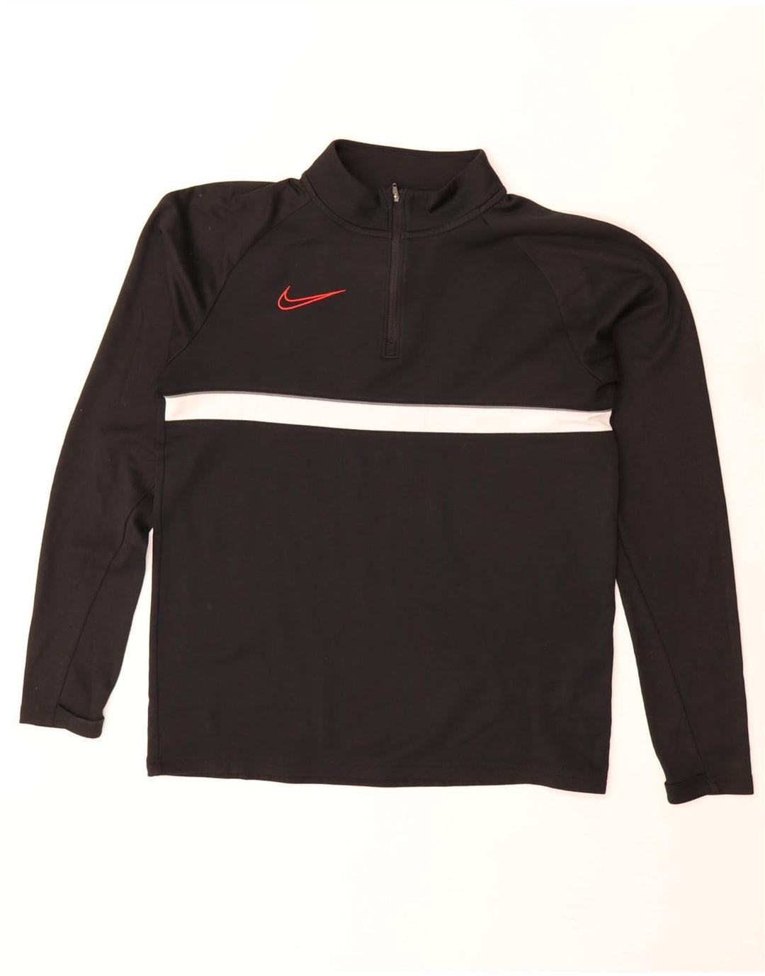 Nike Herre Dri Fit Pullover med lynlås-hals Træningsdragt Top Lille sort Colourblock