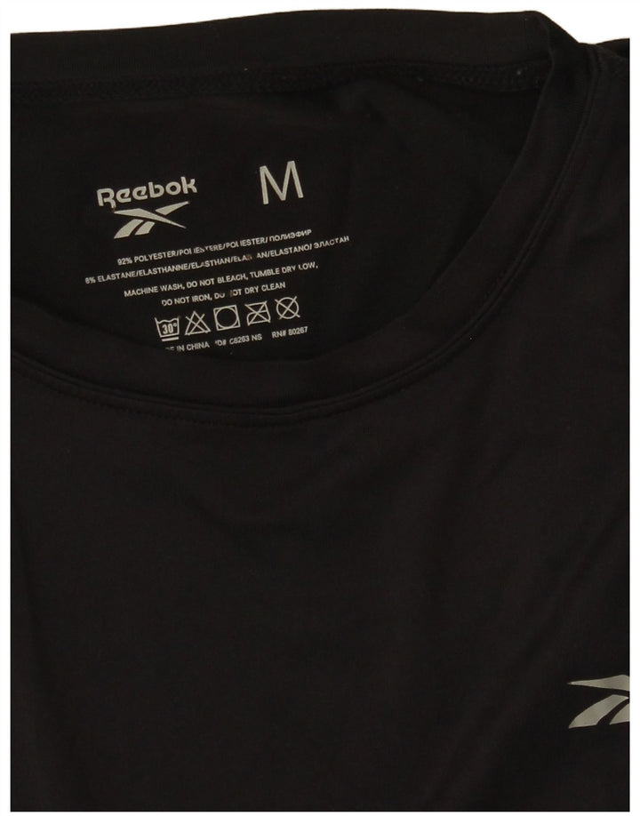 Reebok Herre T-Shirt Top Medium Sort Polyester