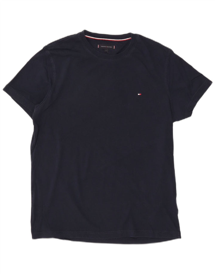Tommy Hilfiger Herre T-Shirt Top Stor Marineblå Bomuld