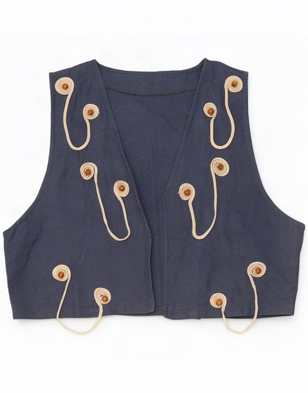 Vintage damevest UK 12 Medium Navy Blue