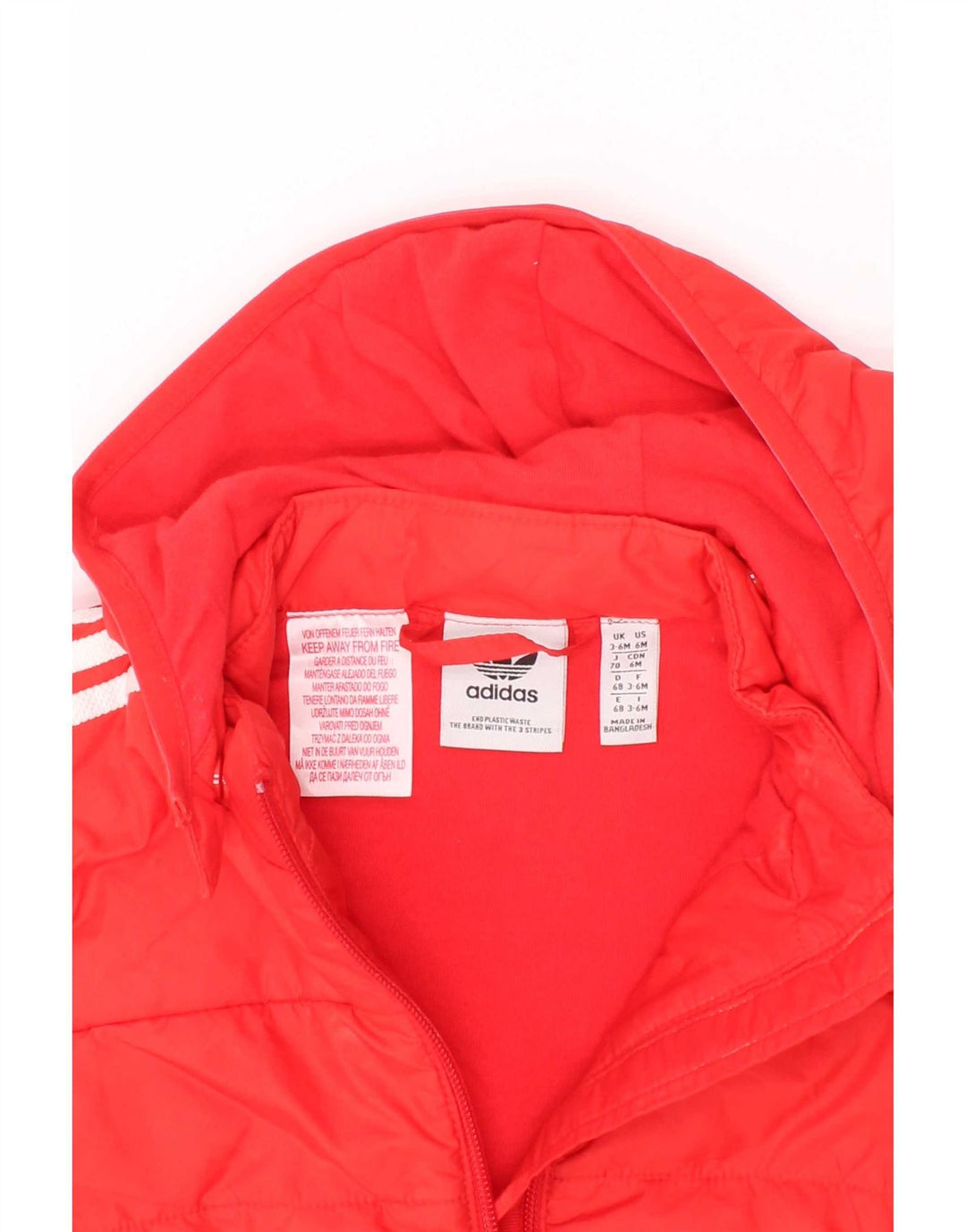 Adidas Baby Boys Polstret hættejakke 3-6 måneder rød polyester