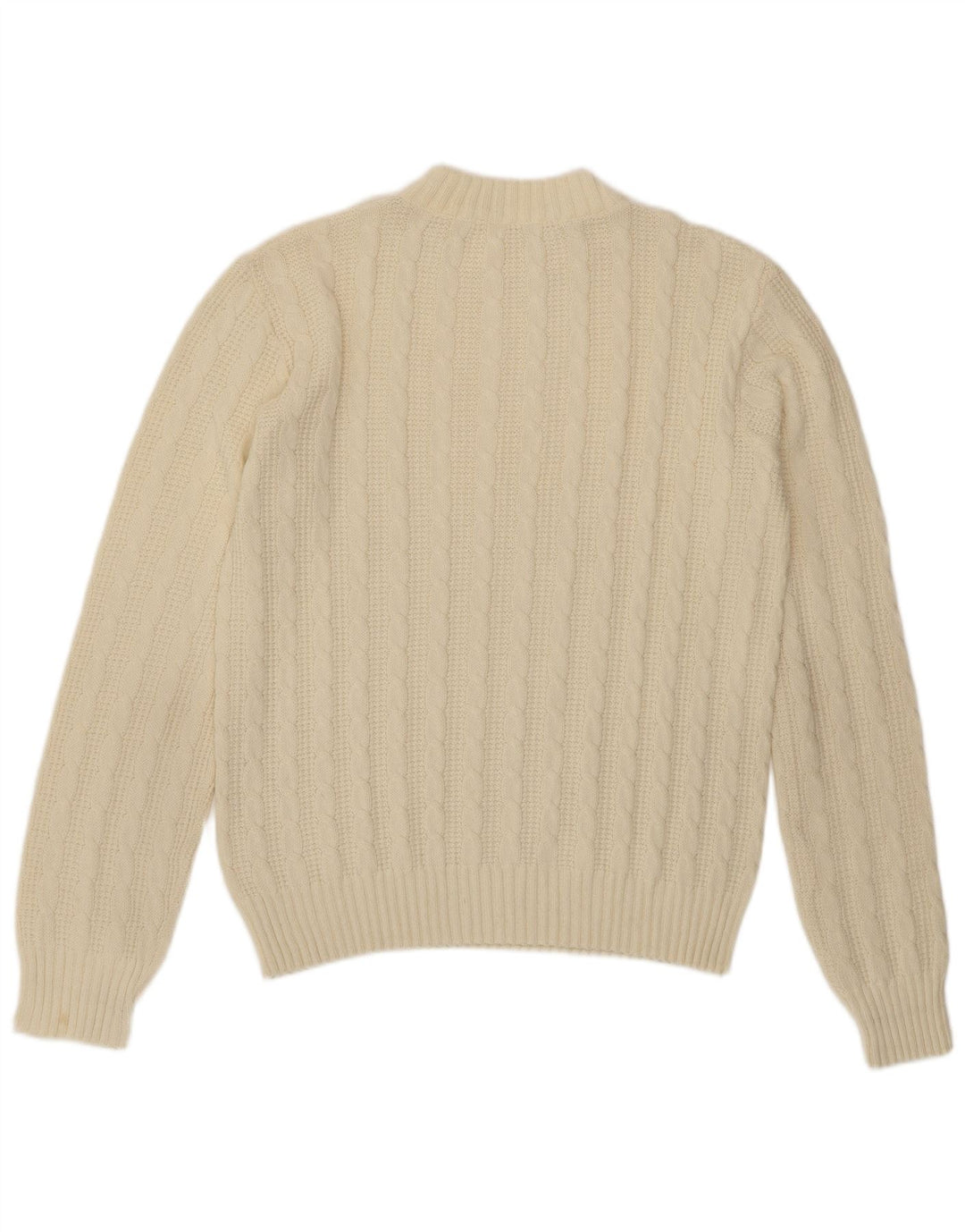 Vintage sweater med rund hals til mænd Medium Off White