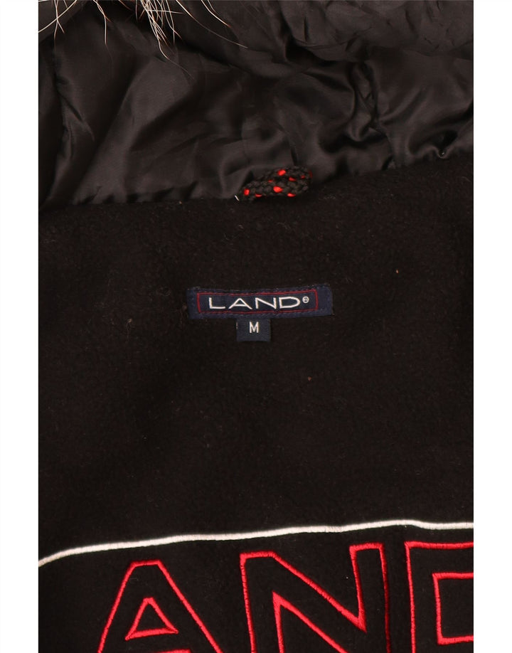 Vintage Herre Hooded Parka Jacket UK 38 Medium Black Nylon