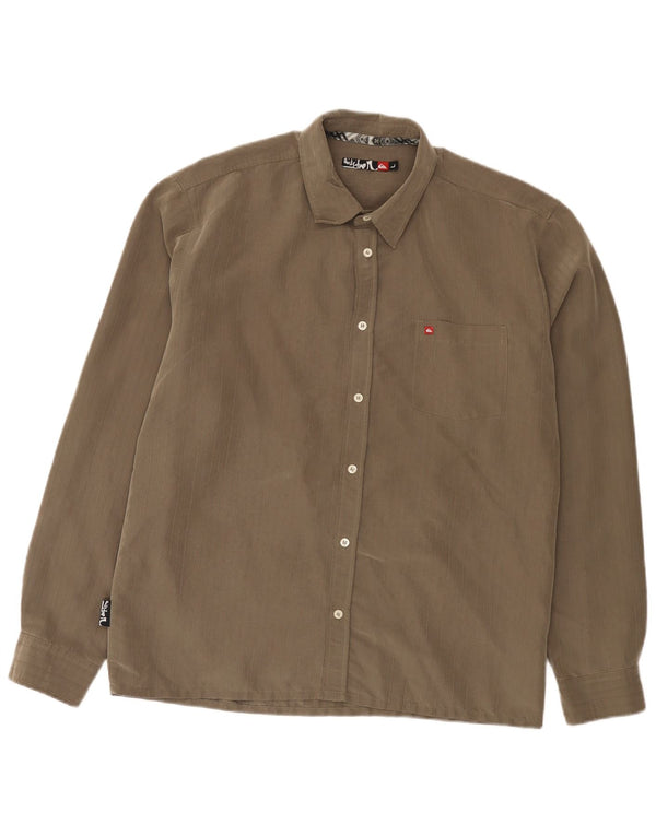 Quiksilver Herreskjorte Large Khaki Pinstripe Modal