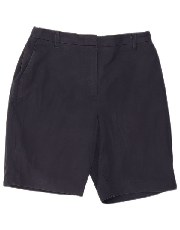 Marks & Spencer Womens Chino Shorts UK 12 Medium W28 Navy Blue Cotton