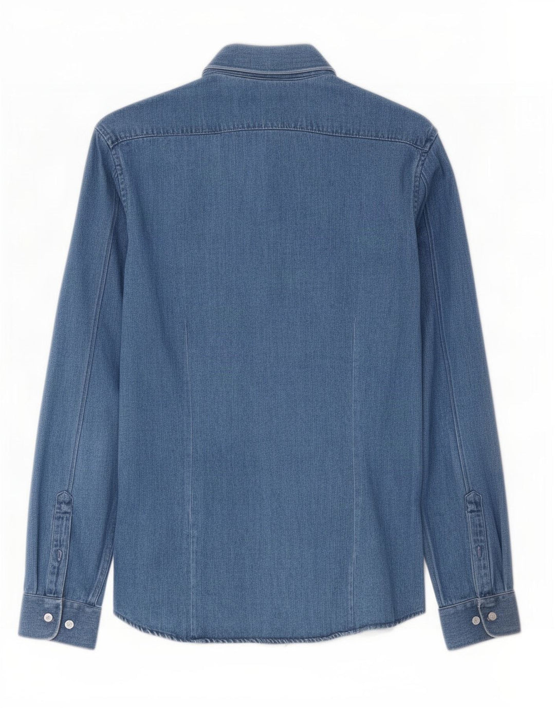 Reiss Slim Fit denimskjorte til mænd, lille blå bomuld