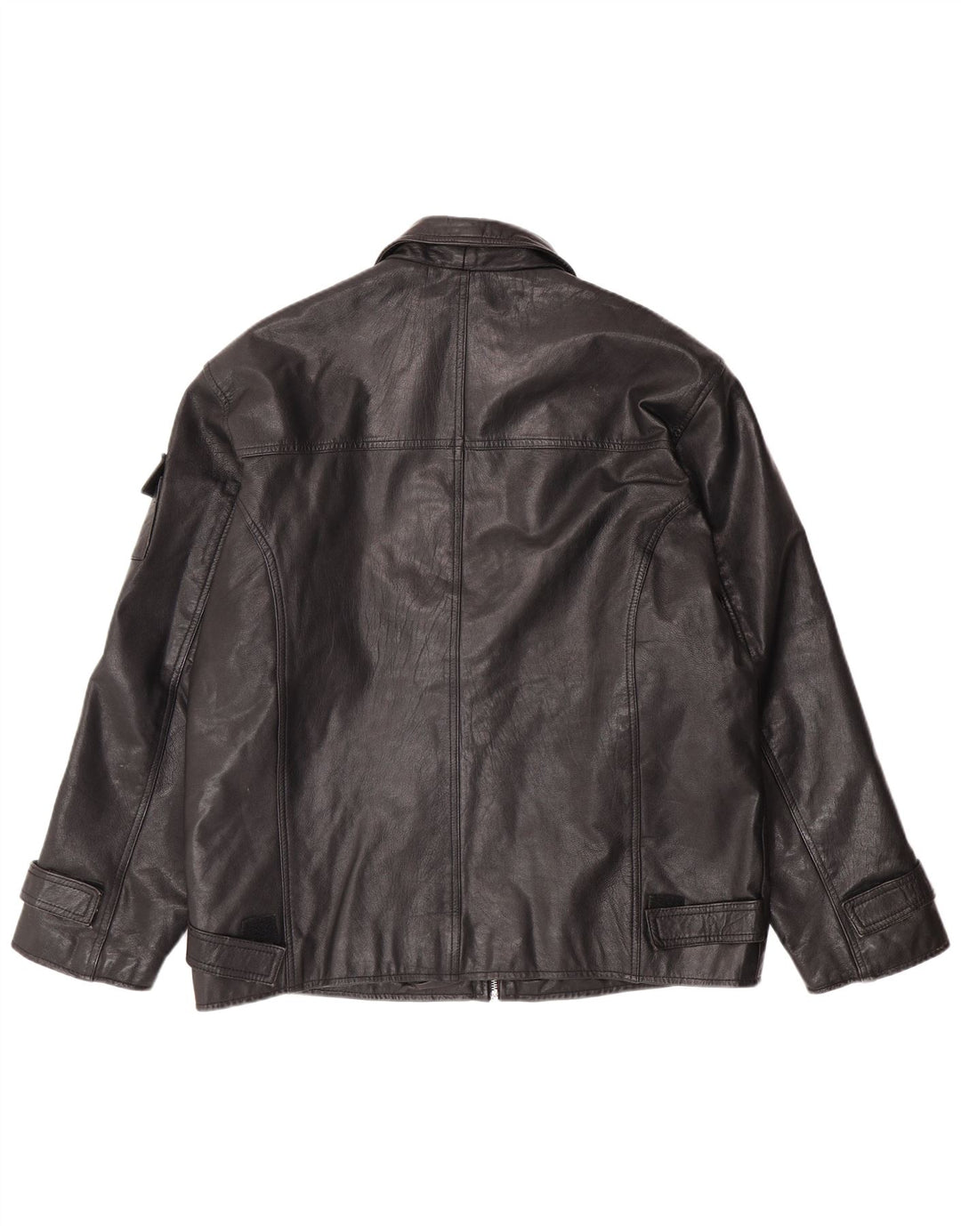 VINTAGE Mens Leather Jacket UK 41/43  Large Black Leather
