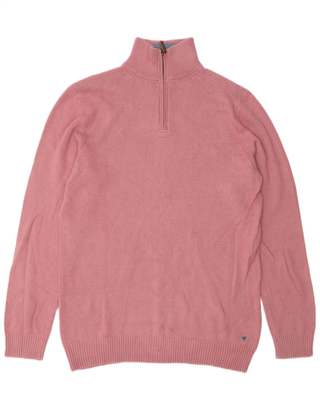 White Stuff Herre Zip Neck Jumper Sweater Medium Pink Bomuld
