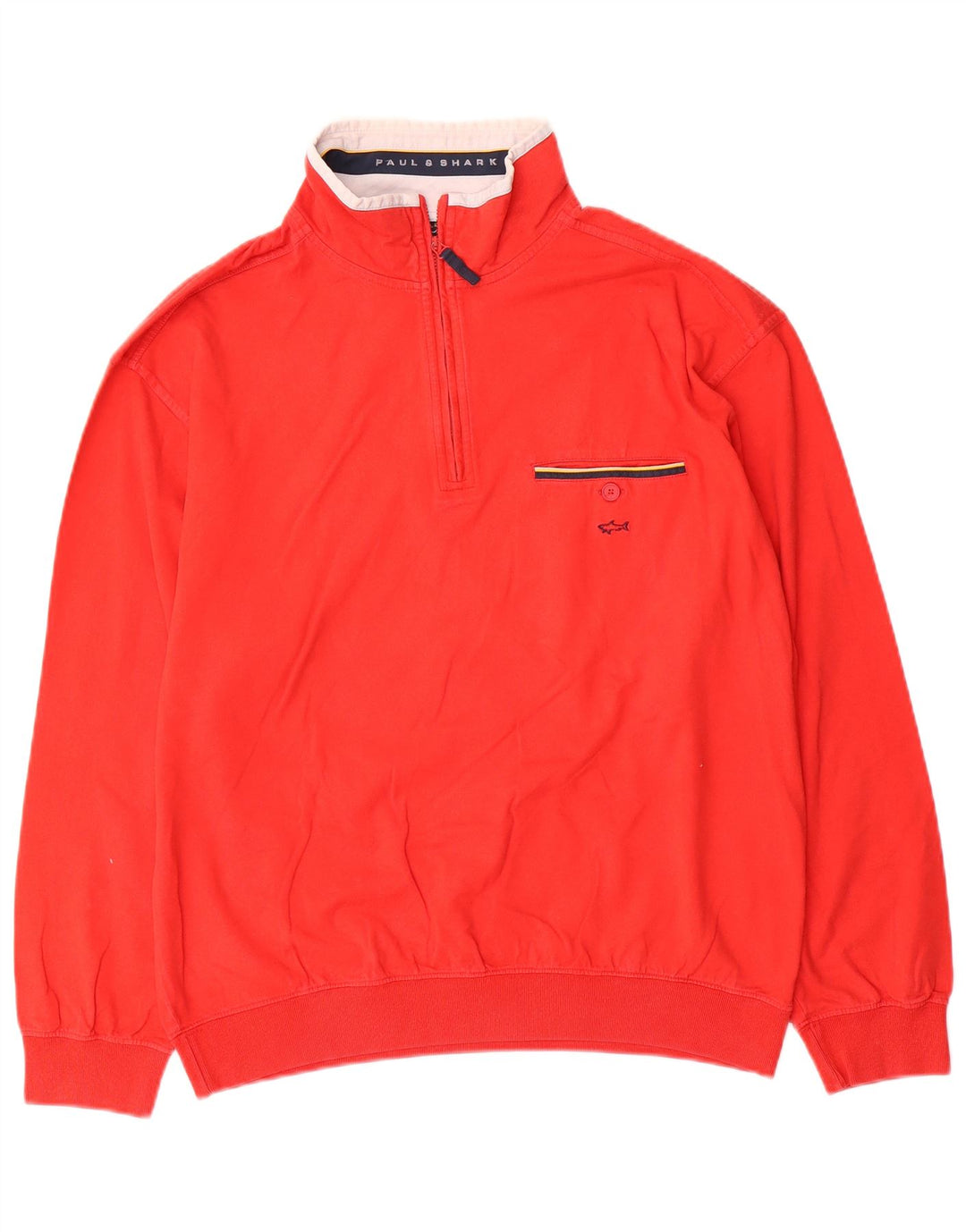 Paul & Shark Herre Zip Neck Sweatshirt Jumper lille rød bomuld