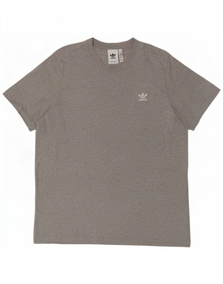 Adidas Herre T-Shirt Top XL Grå Flecked Bomuld