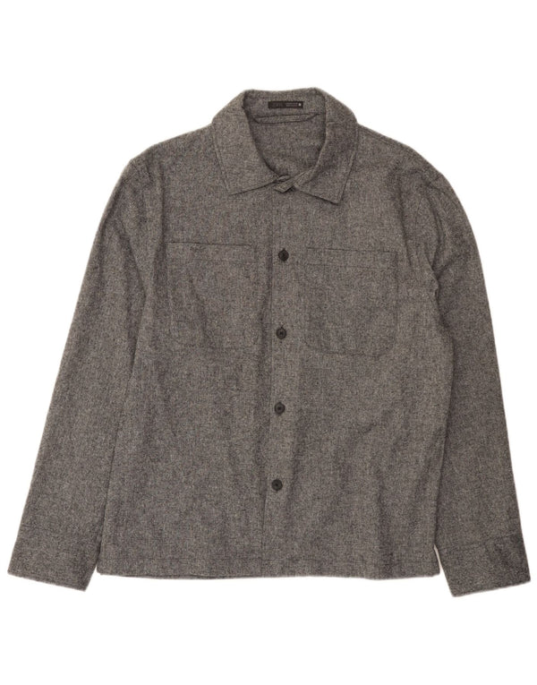 Zara Herre Overshirt Skjorte Medium Grå Akryl