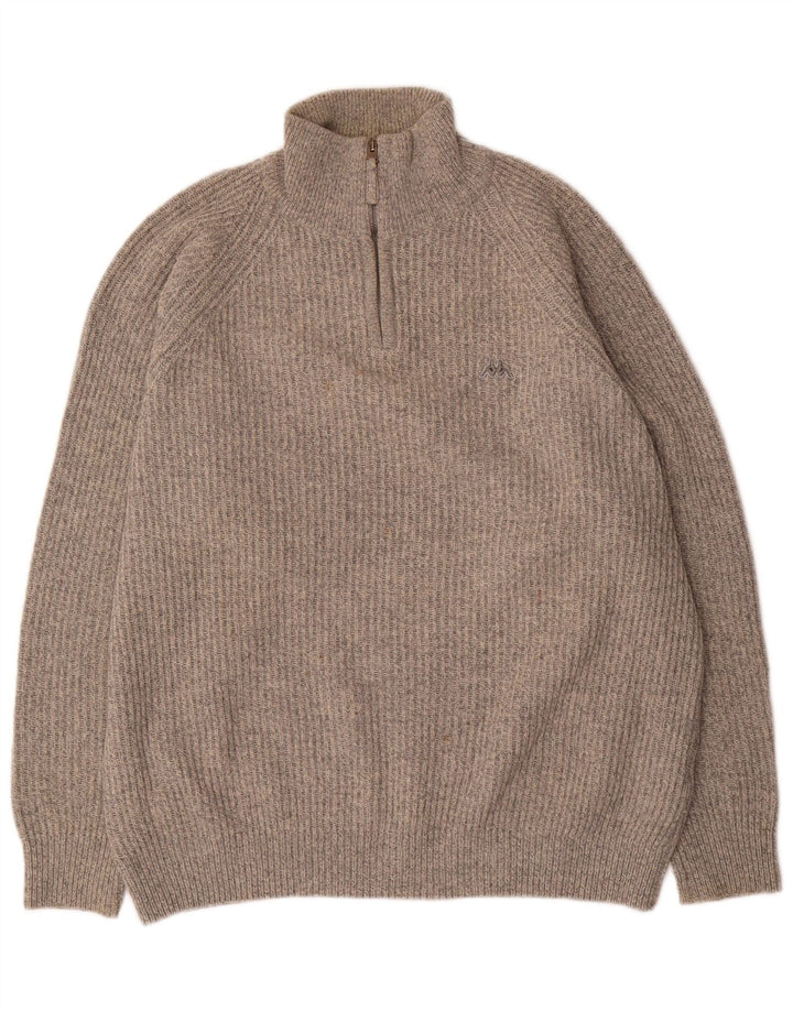 Kappa Herre Zip Neck Jumper Sweater XL Grå Uld