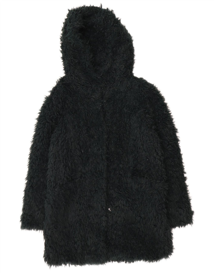 Zara Dame Teddy Overfrakke med hætte UK 14 Medium Green