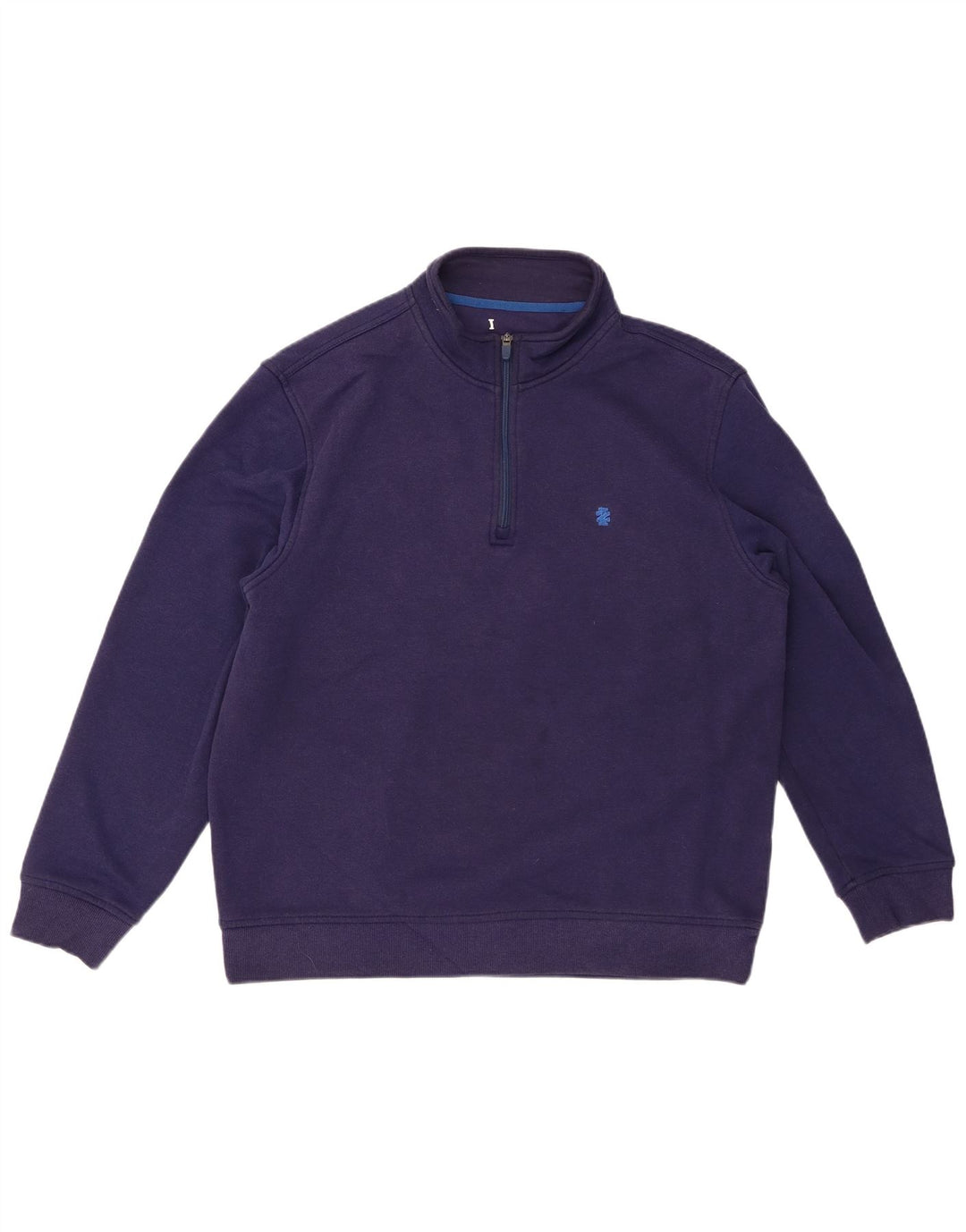 ADVANTAGE Herre Zip Neck Sweatshirt Jumper Large Navy Blue Polyester