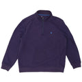 ADVANTAGE Herre Zip Neck Sweatshirt Jumper Large Navy Blue Polyester