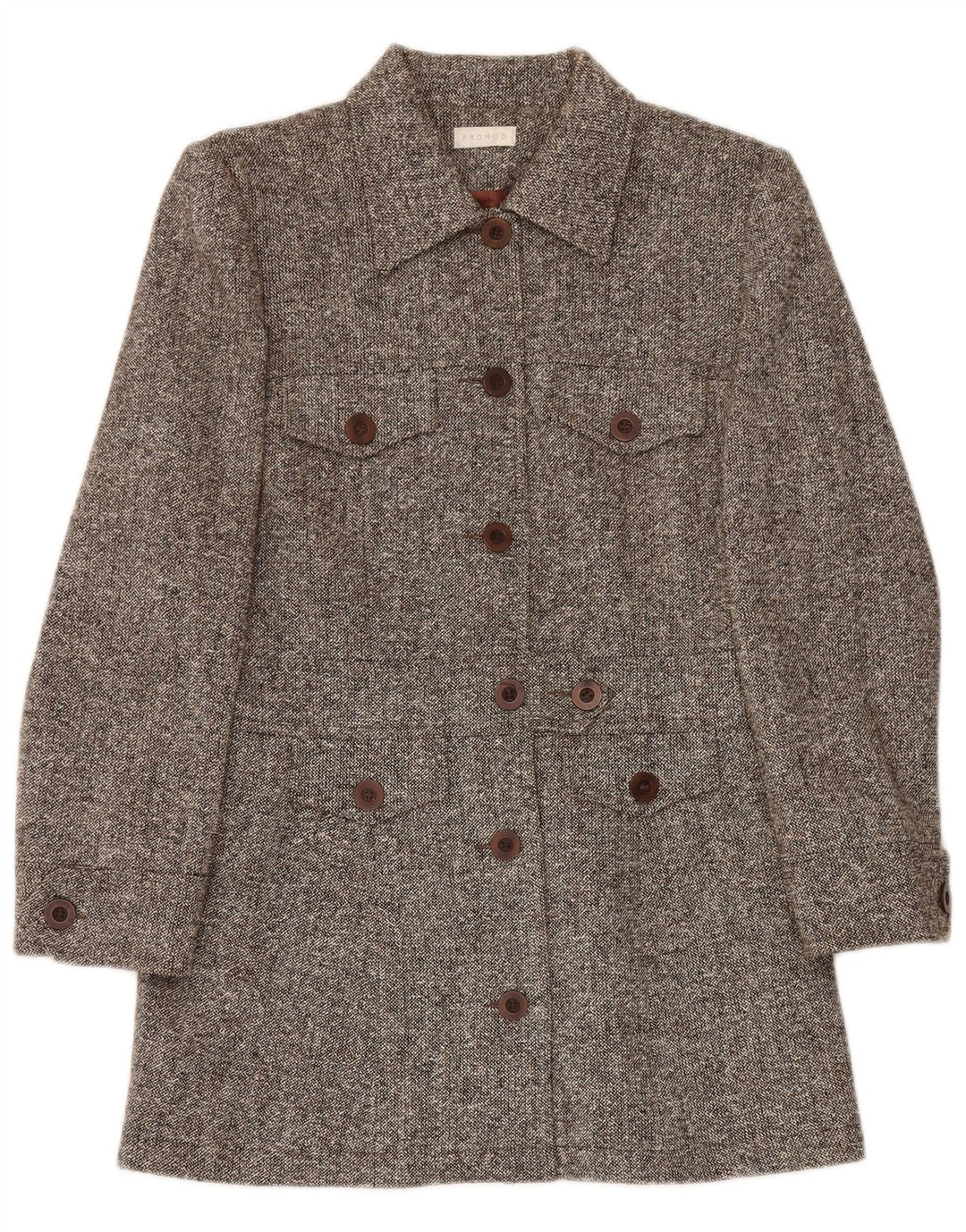 Promod Dame Overfrakke UK 12 Medium Grey Flecked Bomuld