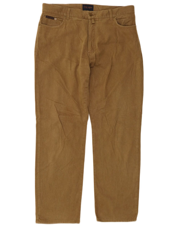 Gant Straight Casual Bukser til mænd W40 L34 Khaki Bomuld
