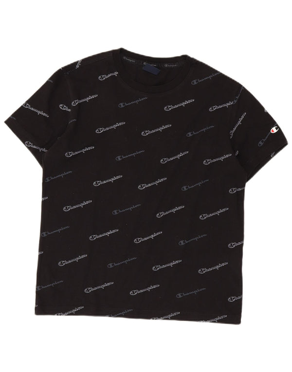 Champion Herre grafisk T-shirt top lille sort bomuld