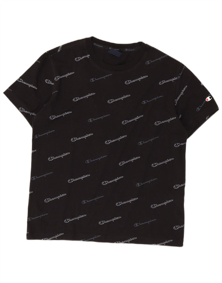 Champion Herre grafisk T-shirt top lille sort bomuld