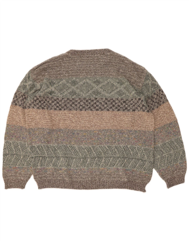 Darwin Herre Crew Neck Jumper Sweater Størrelse 52 Stor Flerfarvet Stribet