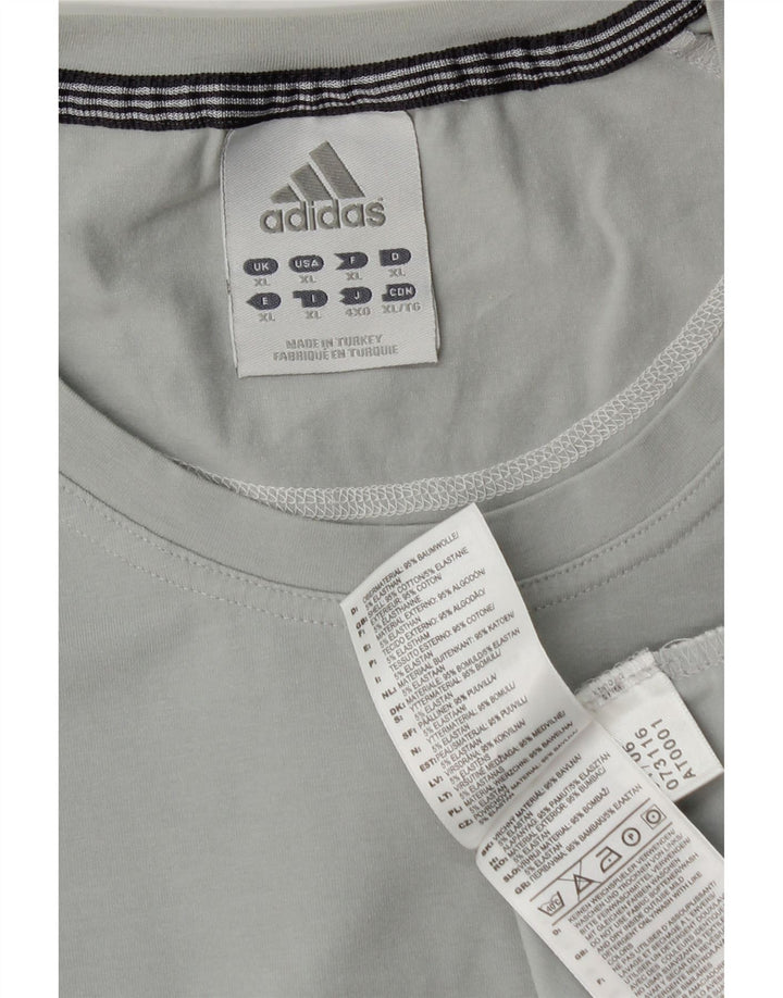 Adidas Herre T-Shirt Top XL Grå Bomuld
