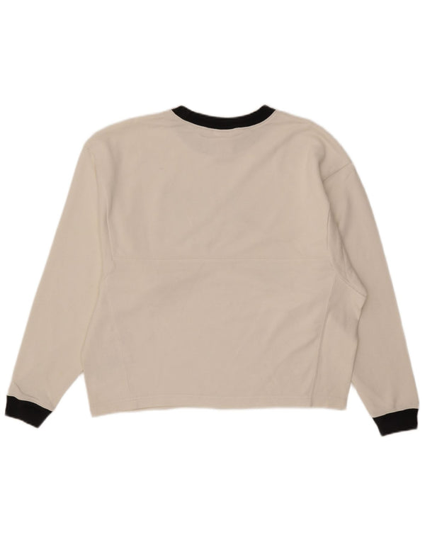 Nike Dame Grafisk Oversized Sweatshirt Jumper UK 6 XS Hvid Colourblock