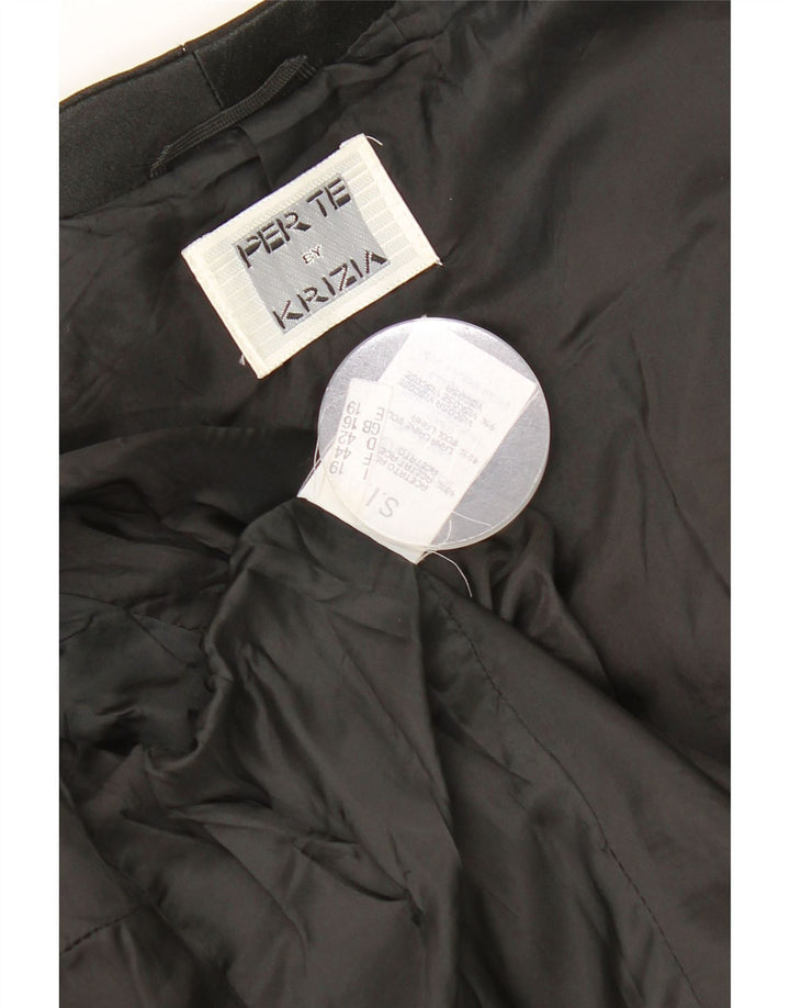 Perte by Krizia Dame 1-knaps blazerjakke UK 16 Large Black Acetate