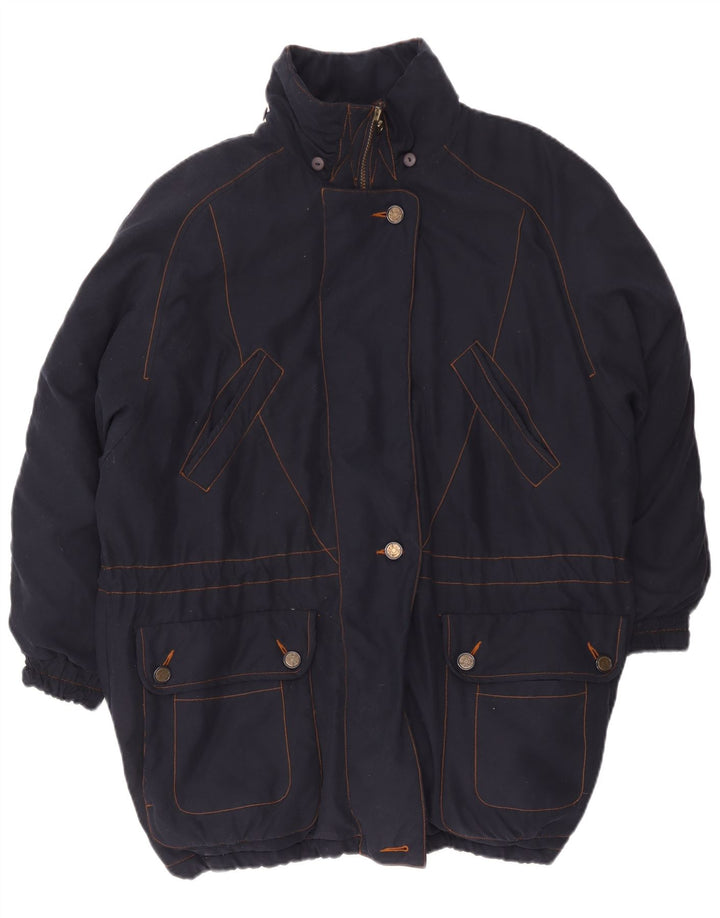 Daunen Dame Polstret Jakke EU 46 XL Navy Blue Polyester
