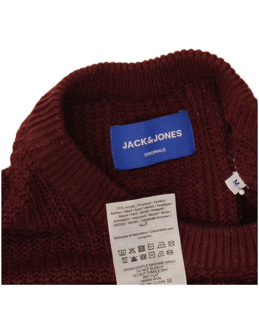 Jack & Jones Herre trøjetrøje med rund hals Medium Burgund akryl