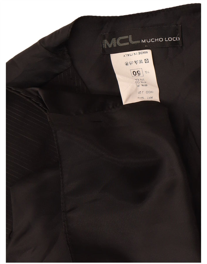 Vintage herrevest IT 50 Medium Black Pinstripe Polyester