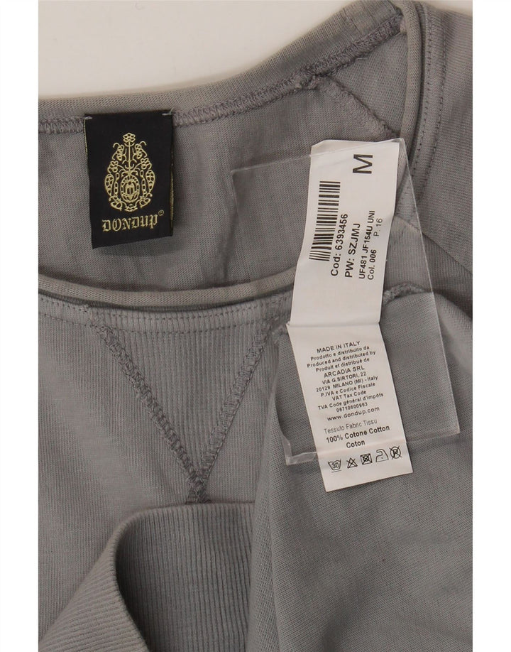 Dondup Herre Grafisk Ærmeløs Sweatshirt Jumper Medium Grå Bomuld
