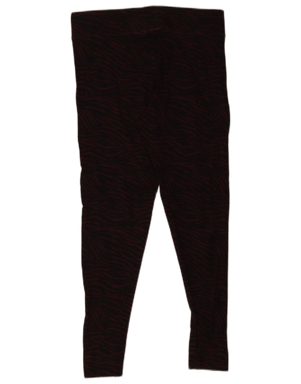 Marks & Spencer Womens Leggings UK 14 Medium Bourgogne Animal Print Viscose