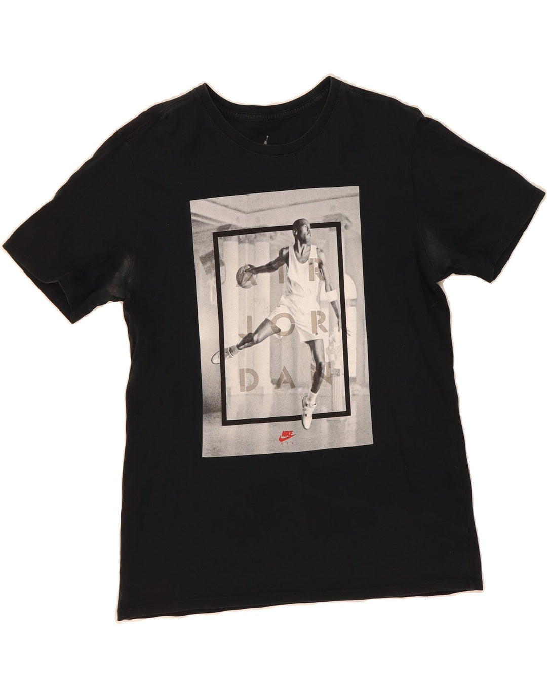 JORDAN Mens Graphic T-Shirt Top Large Black Cotton Vintage Jordan and Second-Hand Jordan from Messina Hembry 