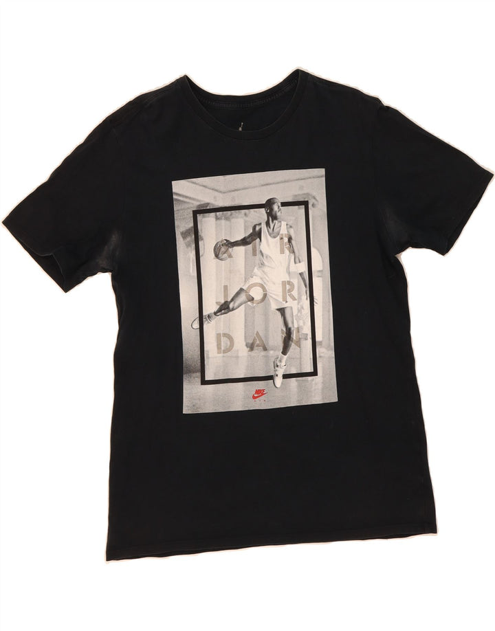 JORDAN Mens Graphic T-Shirt Top Large Black Cotton Vintage Jordan and Second-Hand Jordan from Messina Hembry 