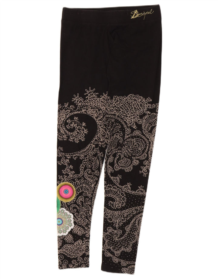 Desigual Womens Grafiske Leggings UK 12 Medium Black Paisley