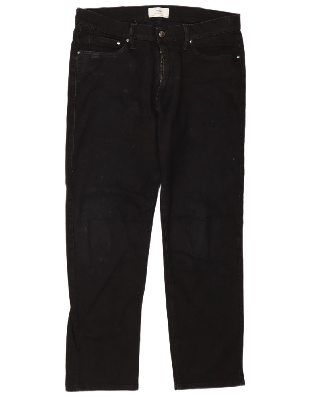 Marks & Spencer Straight Jeans til mænd W36 L31 Sort bomuld