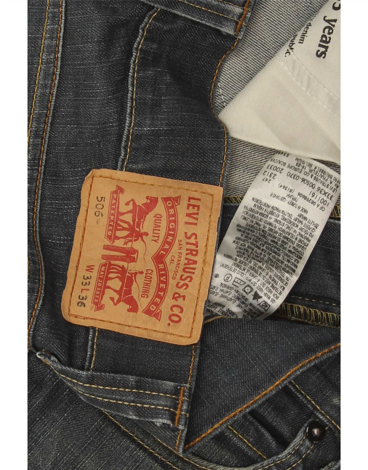 Levi's Herre 506 Straight Jeans W33 L36 Blå Bomuld