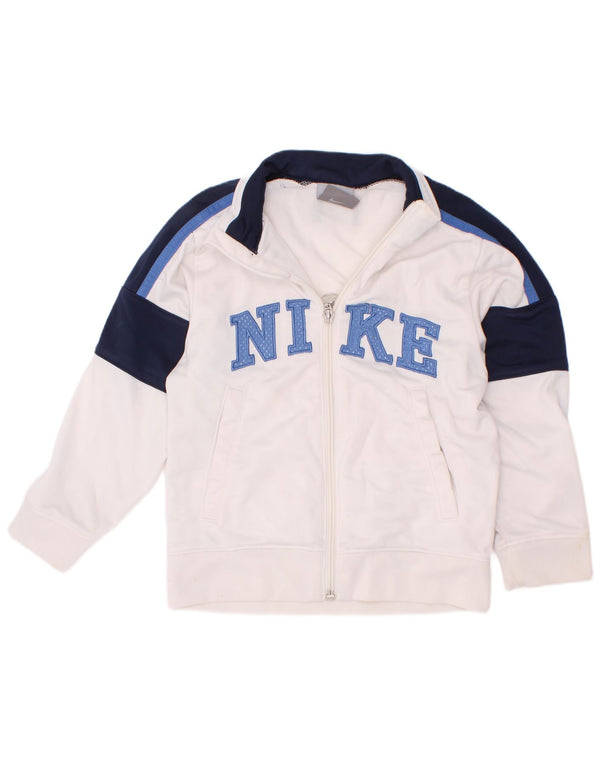 Nike drenge grafisk træningsdragt topjakke 4-5 år Small White Colourblock