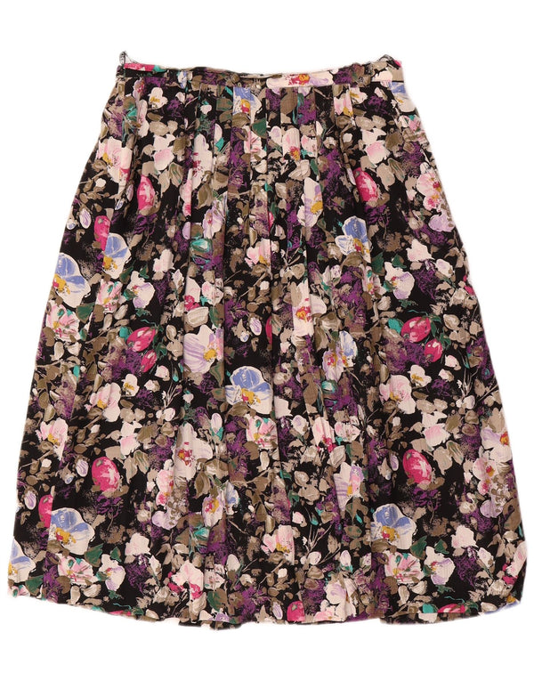 GOLDEN GATE Womens Pleated Skirt EU 40 Medium W30 Multicoloured Floral