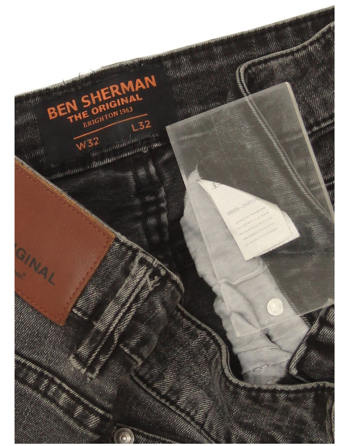 BEN SHERMAN Mens Slim Jeans W32 L32 Black Cotton