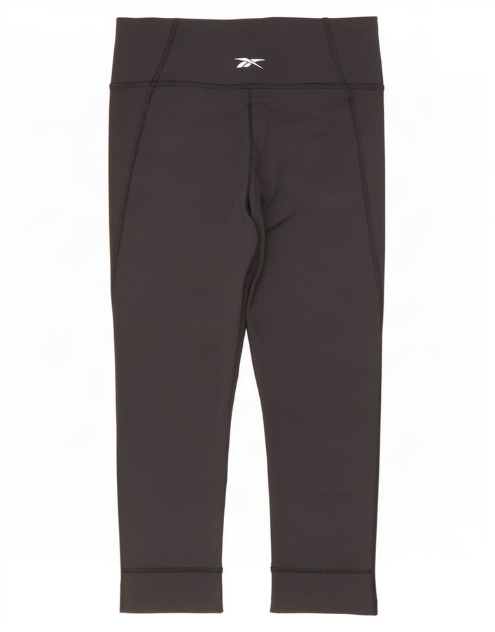 Reebok Dame Capri Leggings UK 8/10 Small Black
