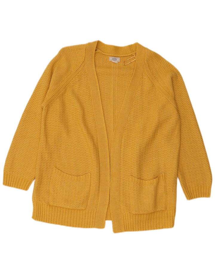 Fat Face Womens Open Cardigan Sweater UK 12 Medium Yellow Acryl