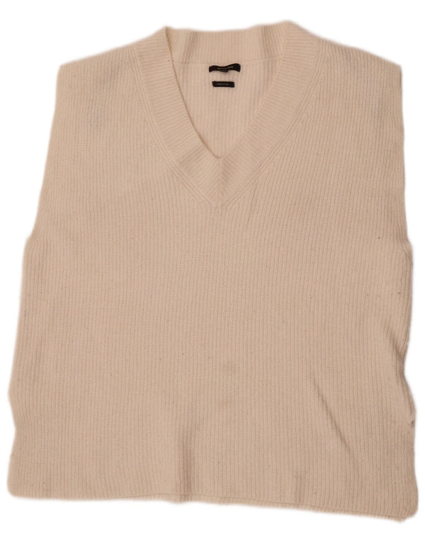 Massimo Dutti Damevest Top UK 14 Medium Off White Polyamid